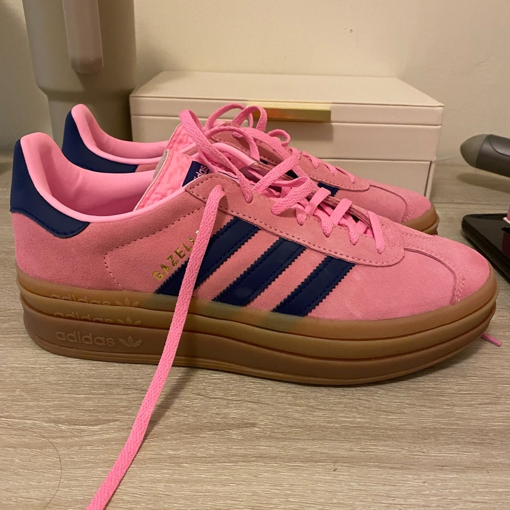 Adidas pink platform sneakers